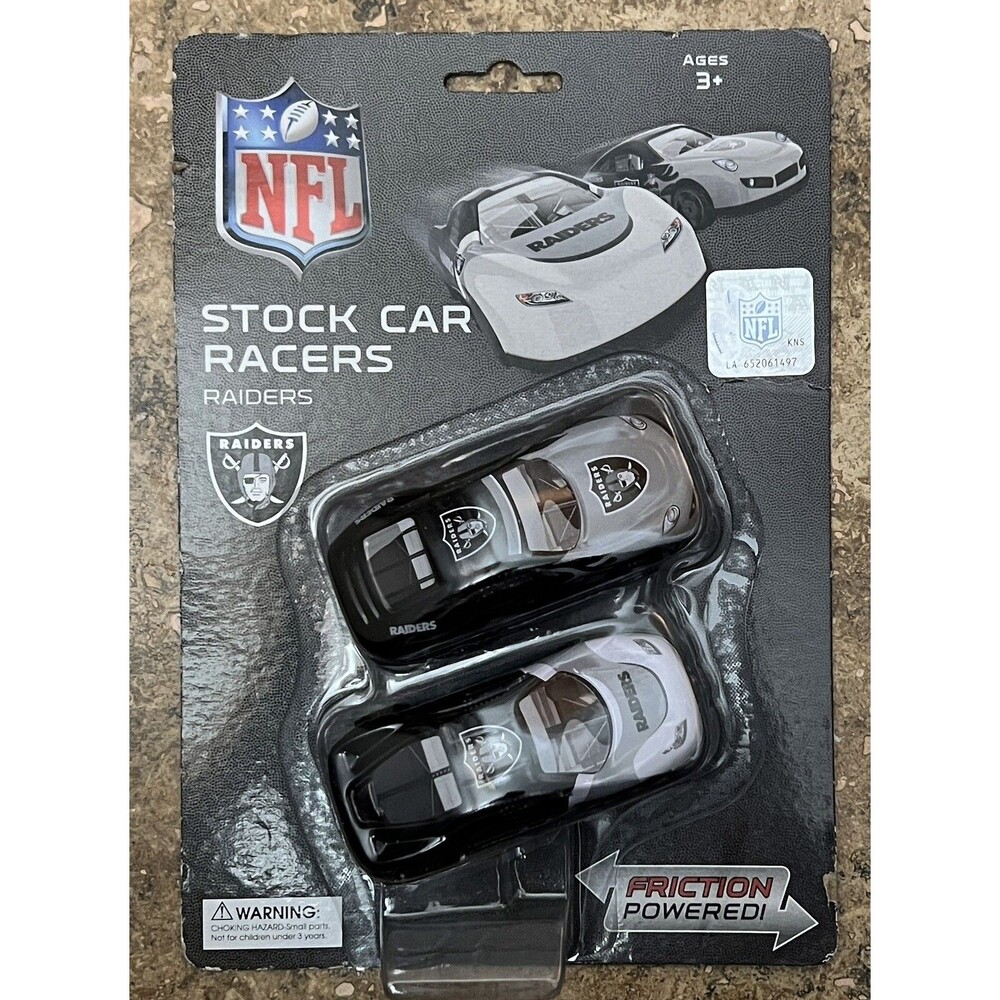 NFL - 2 Pack RAIDERS Stock Car Racers - Friction Powered - 888255223746 ** NEW *